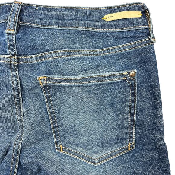 Pilcro Anthropologie Low-Rise Jean Shorts Sz 0/25" Blue Y2K Stretch Denim Jorts - Picture 9 of 12